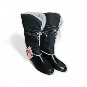 New Waterproof Black Warm Lined Winter Boots Girls Size 6